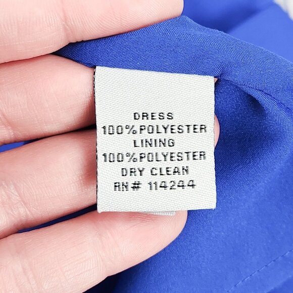 Eliza J Dress Womens 10 Blue Belted Sheath Kimono Business Casual Knee Length - Picture 11 of 14